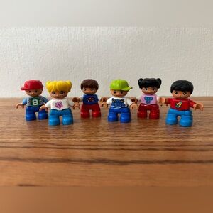 LEGO DUPLO 6 Mini Figures Boys Girls Lot Small 2 inch